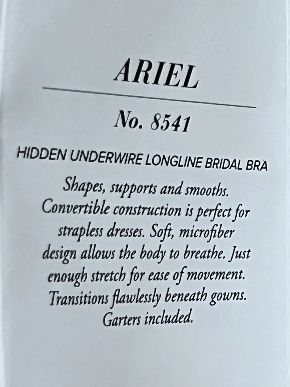Dominique Ariel Hidden Underwire Longline Bridal Bra 36D Nude 8541 Convertible